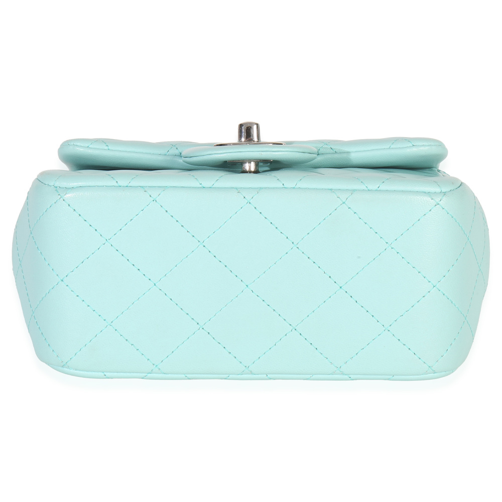 Chanel Blue Quilted Lambskin Mini Square Single Flap Bag - Picture 5 of 7